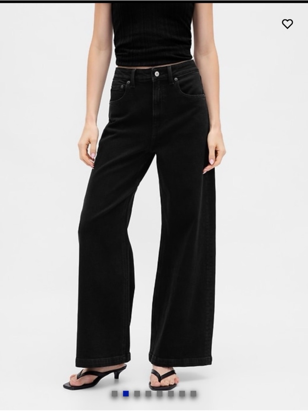 GAP Black High-Rise Wide Leg Jeans for Women